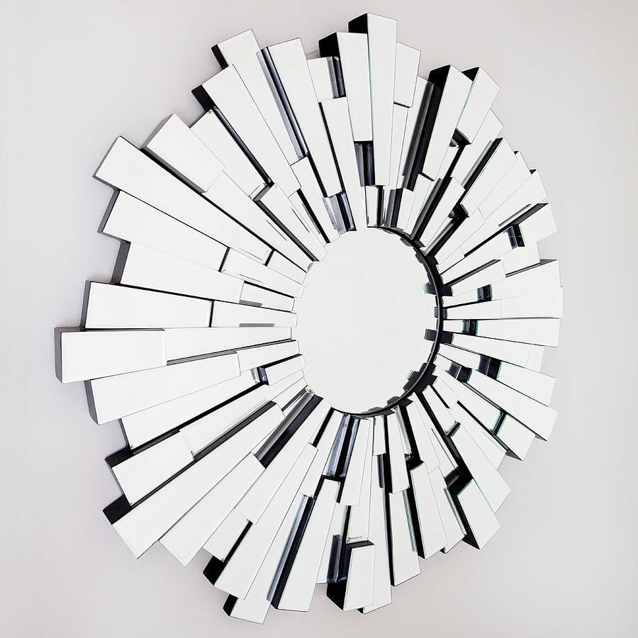 All Glass Round Contemporary Mirrordecorative Mirrors Online In Art Deco Style Mirrors (View 23 of 25)