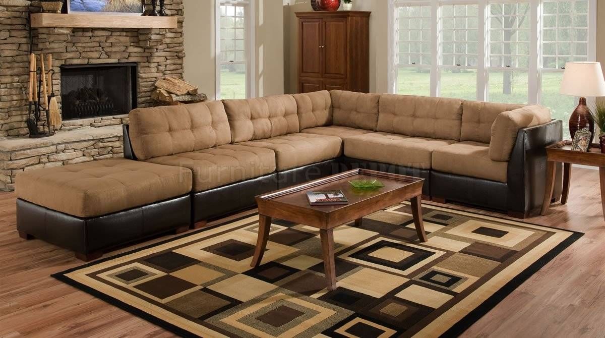 Amazing Leather And Cloth Sectional Sofas 45 About Remodel Abbyson Inside Abbyson Living Charlotte Dark Brown Sectional Sofa And Ottoman (View 13 of 30)