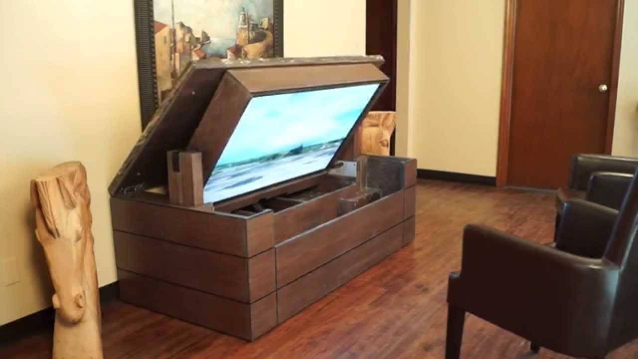 American Tv Lift Cabinet – Unique Handcrafted Low Profile Granite In Flip Up Coffee Tables (View 25 of 30)