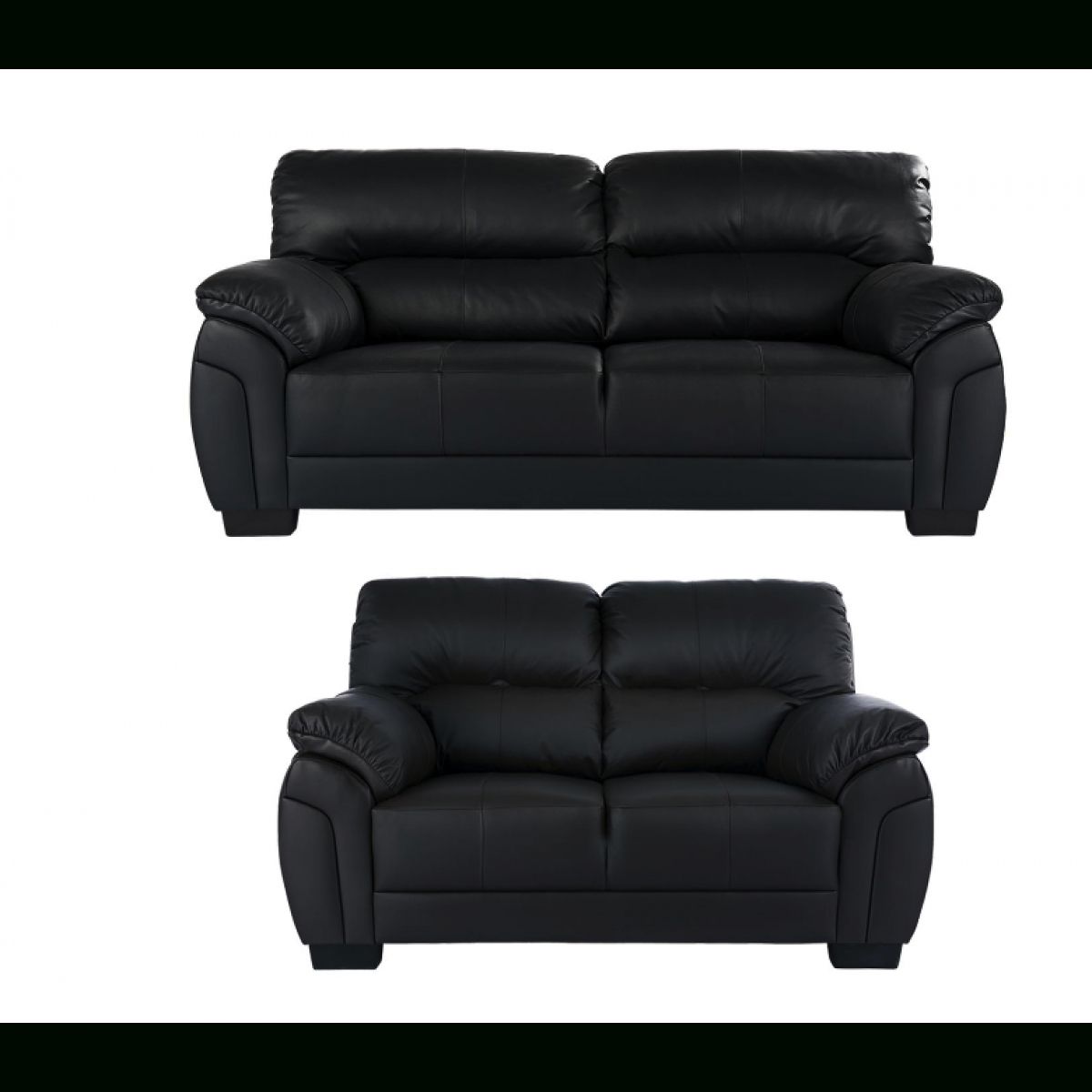 Ancona 3 Seater Plus 2 Seater Sofa Set Black – Furnico Village Inside Black 2 Seater Sofas (Photo 13 of 30)