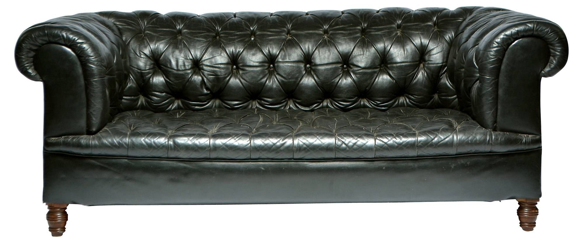 Antique Black Tufted Chesterfield Sofa – Mecox Gardens Within Chesterfield Black Sofas (View 27 of 30)