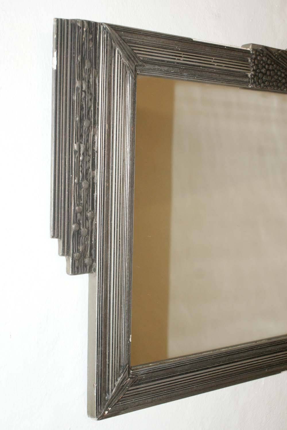 Antique French Art Deco Nickel / Silver Mirror Inside Antique Art Deco Mirrors (View 23 of 25)