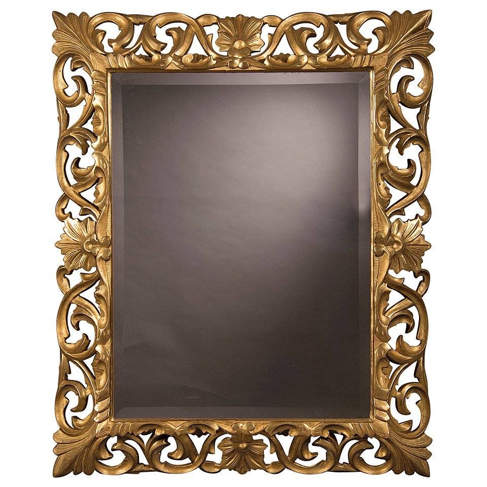 Antique French Baroque Style Gold Beveled Mirror, 1875 (35 1/2"w X In Baroque Style Mirrors (Photo 1 of 25)