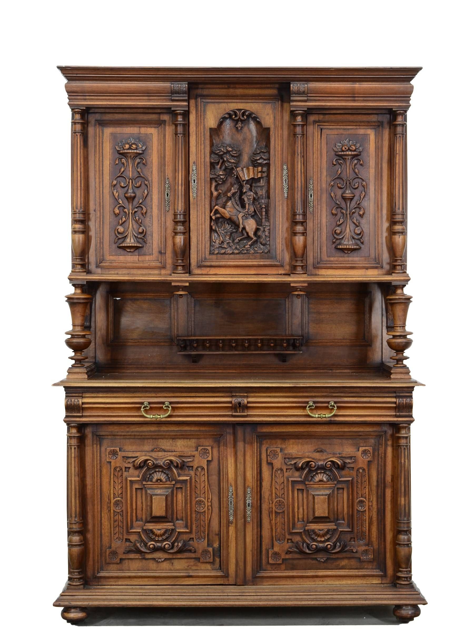 Antique French Henry Ii Renaissance Style Carved Buffet Sideboard Pertaining To French Style Sideboards (View 25 of 30)