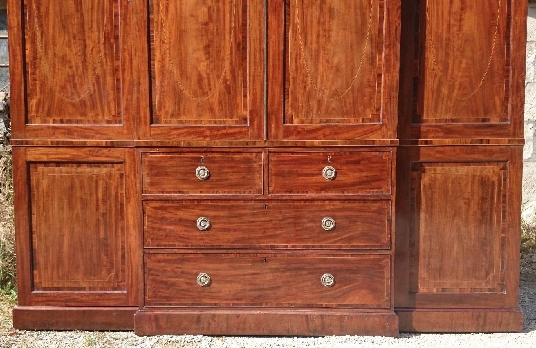 Antique Wardrobe & Linen Presses – Hares Antiques Inside Breakfront Wardrobe (View 26 of 30)