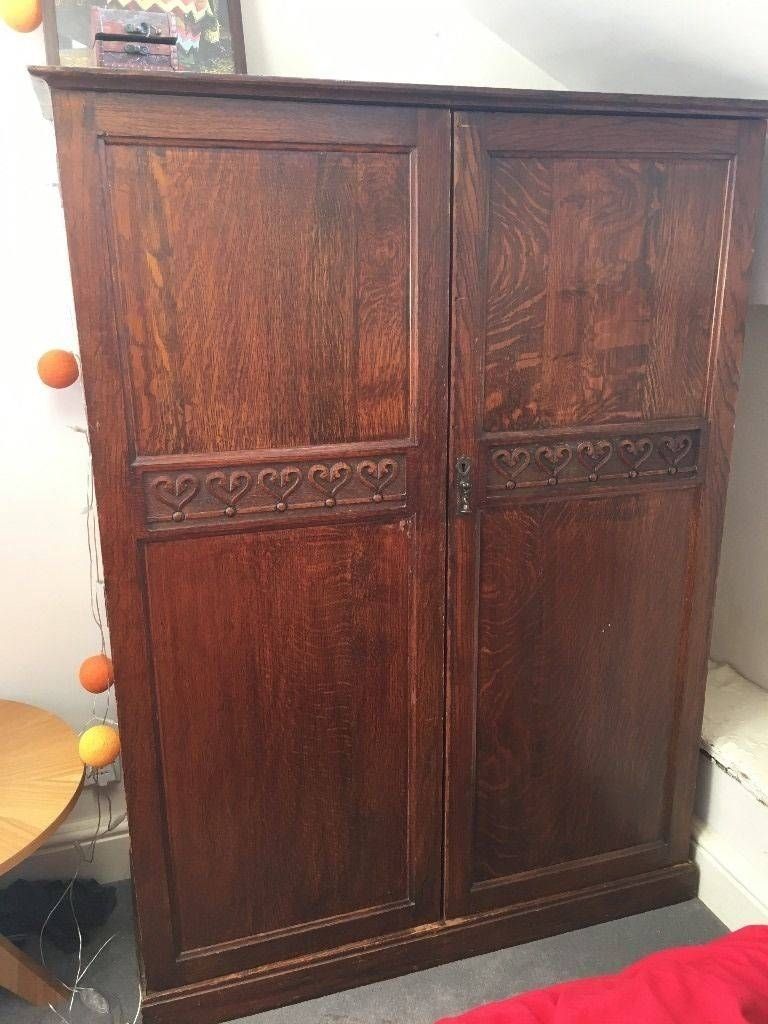Antique Wooden Wardrobe With Shelves And Drawers | In Hackney With Regard To Wardrobe With Shelves And Drawers (Photo 28 of 30)