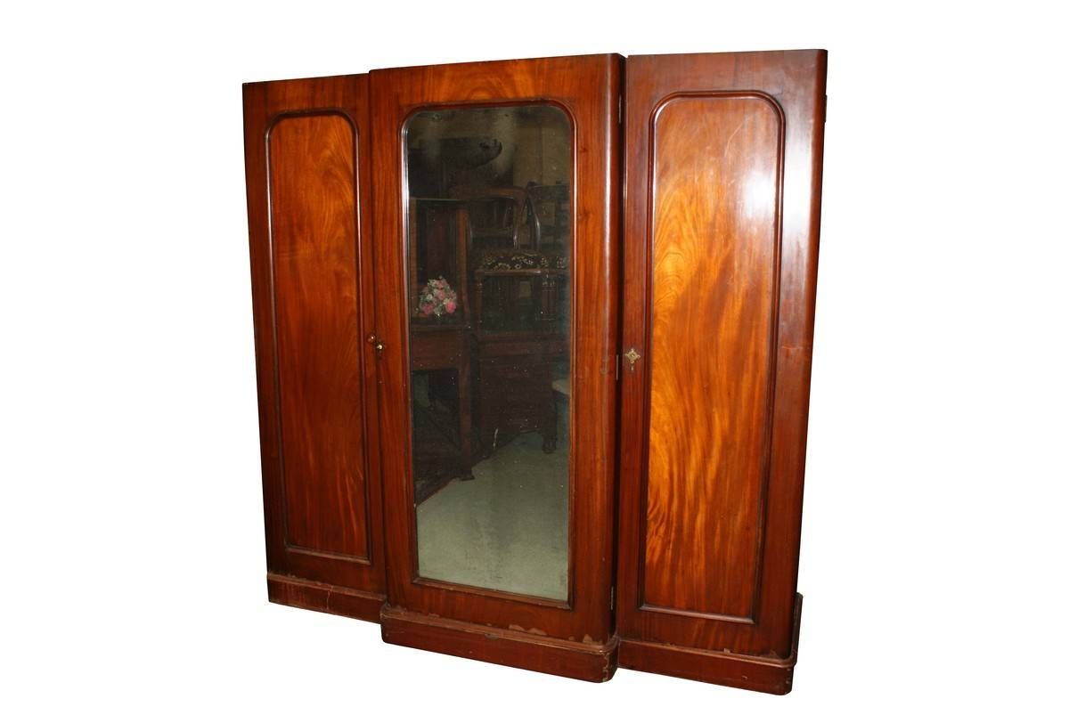 Antiques Bazaar | Wardrobes | Victorian Mahogany 3 Door Mirror Throughout Victorian Wardrobes For Sale (View 11 of 15)