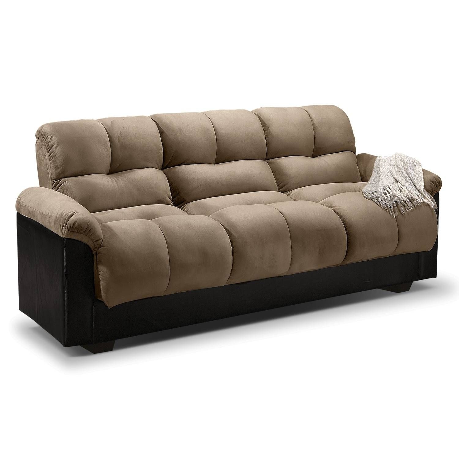 Ara Futon Sofa Bed With Storage – Hazelnut | Value City Furniture Within Fulton Sofa Beds (Photo 1 of 30)