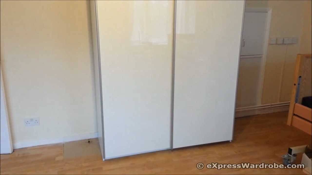 Argos Pipari White Gloss Sliding Doors Wardrobe Design – Youtube With White High Gloss Sliding Wardrobes (Photo 2 of 15)