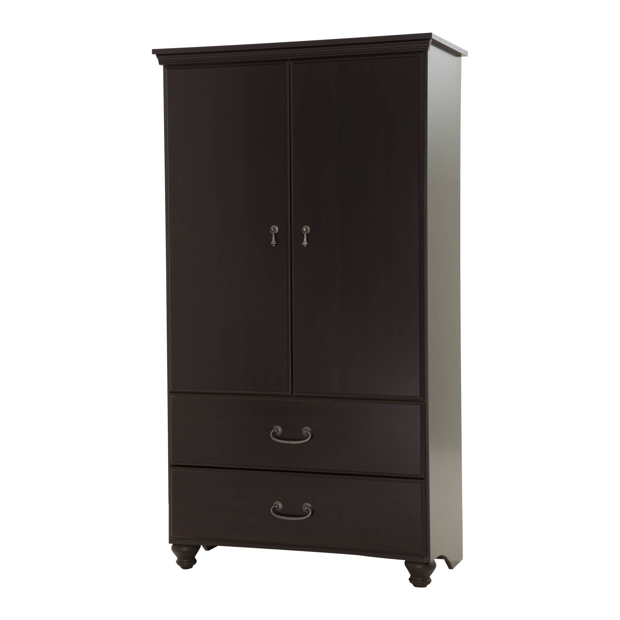 Armoire : Black Armoire Wardrobe Noble Armoire Black Wood Wardrobe Intended For Black French Wardrobes (Photo 9 of 15)