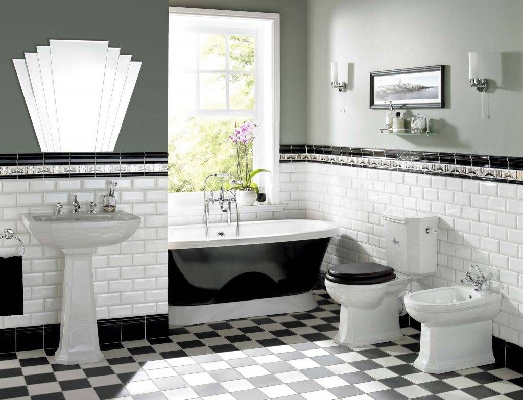 Art Deco Bathroom Mirror Tags : Art Deco Bathroom White And Black Intended For Art Deco Style Bathroom Mirrors (Photo 12 of 25)