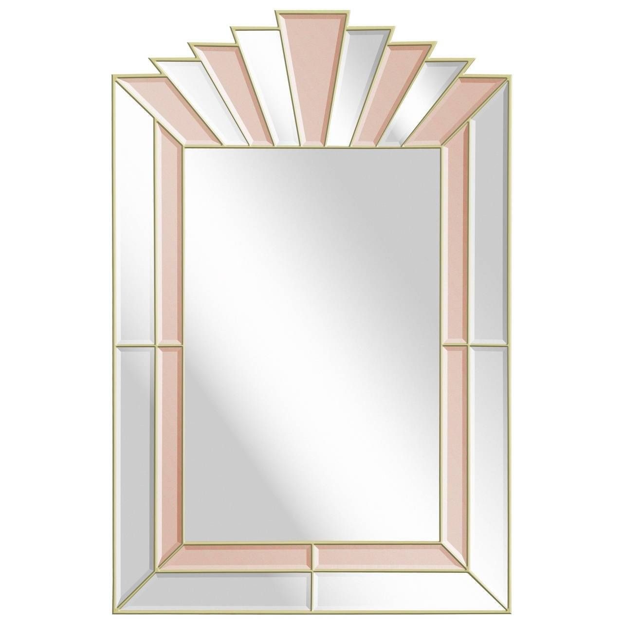 Art Deco Style Mirror With Clear And Champagne Tinted Mirrored In Art Deco Style Mirrors (Photo 1 of 25)