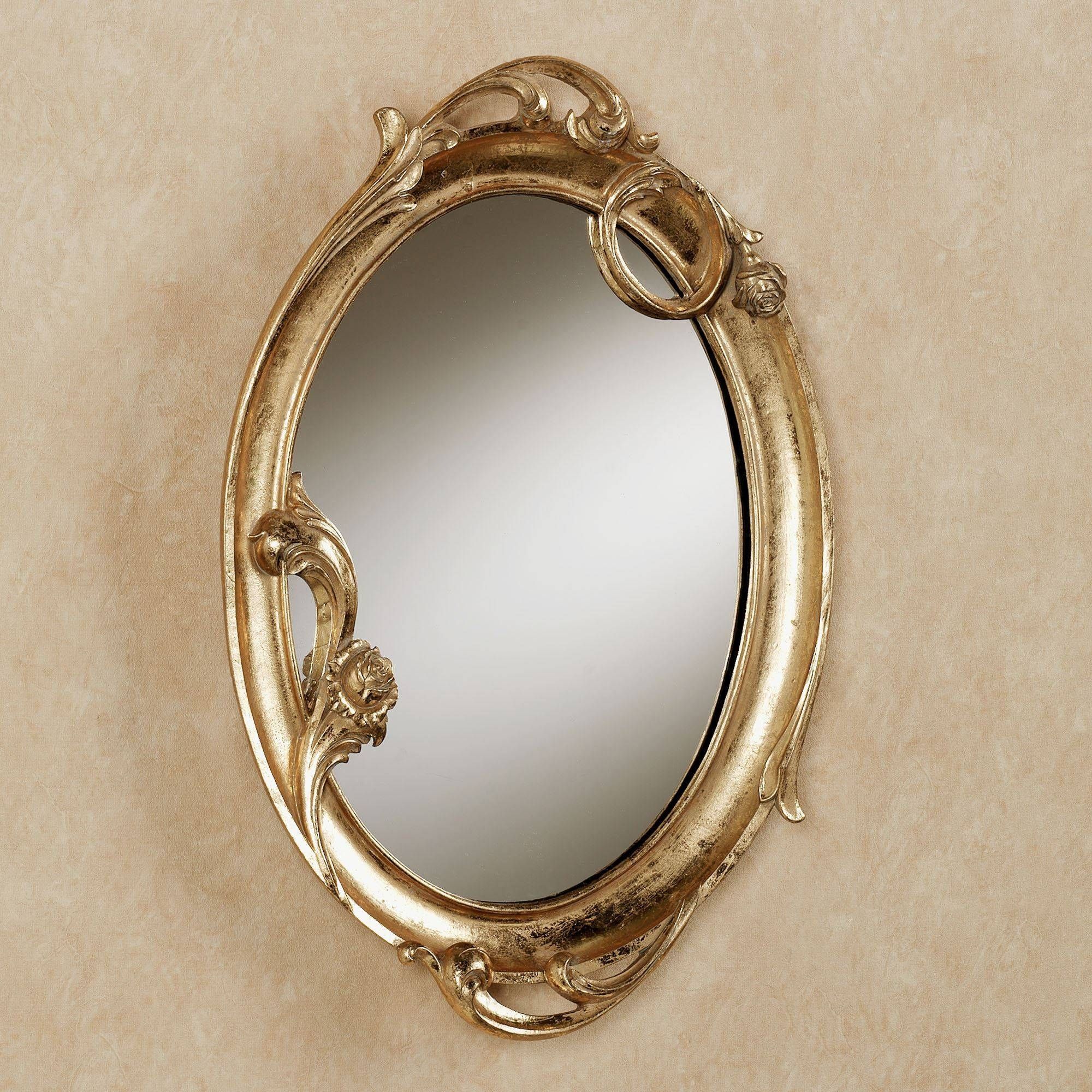 Art Nouveau Gold Oval Wall Mirror Regarding Art Nouveau Wall Mirrors (Photo 13 of 25)