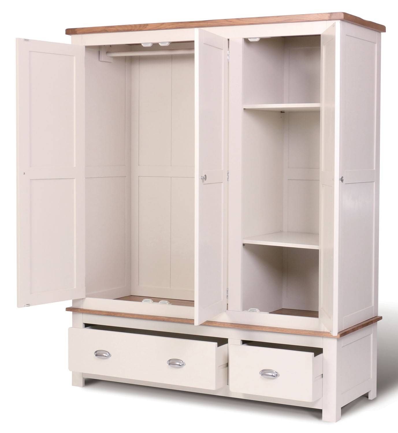 Ascot Triple Wardrobe With Drawers – Wardrobes – Bedroom | Hallowood Throughout Triple Wardrobes With Drawers (View 2 of 15)