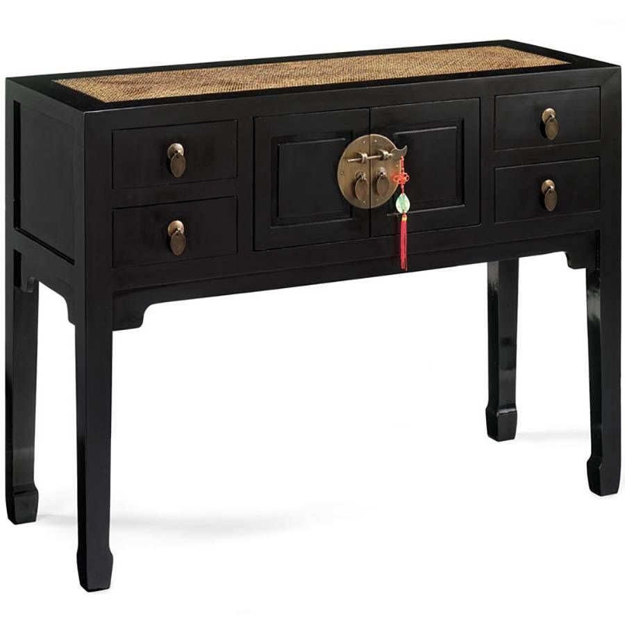 Asian Style Black Wooden Console Table|furniture Uk – Candle And Blue Throughout Hall Sideboards (View 15 of 30)