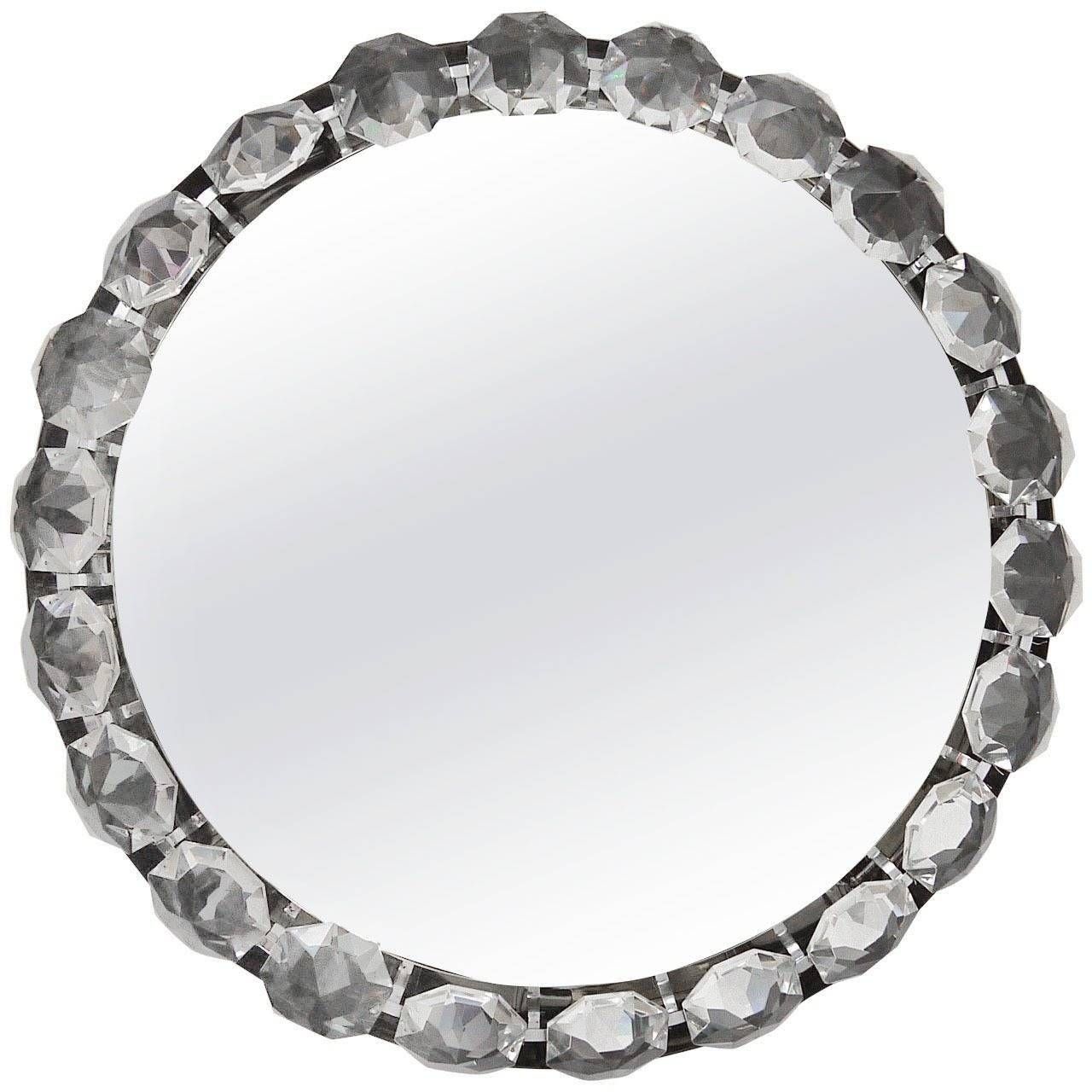 Bakalowits Vienna Round Backlit Wall Mirror With Huge Crystals Regarding Wall Mirrors With Crystals (View 12 of 25)