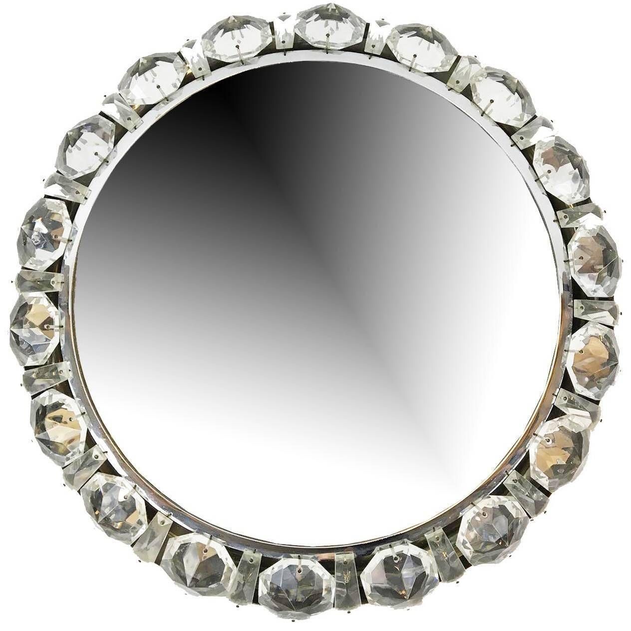 Bakalowits Vienna Round Backlit Wall Mirror With Huge Crystals With Regard To Wall Mirrors With Crystals (View 11 of 25)