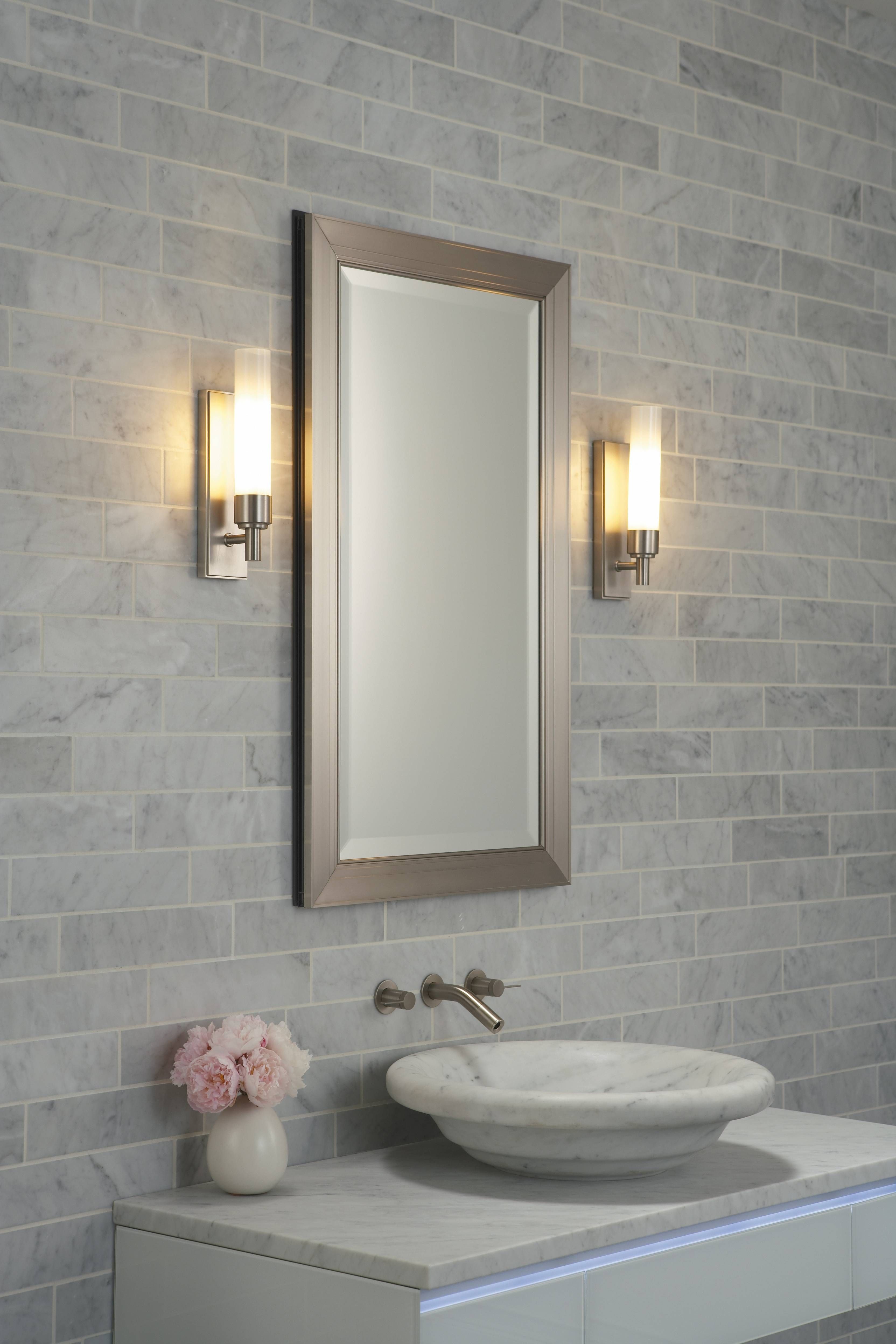 Bathroom: Classy Silver Wall Mounted Circle Mirror With White Within Small Silver Mirrors (View 22 of 25)