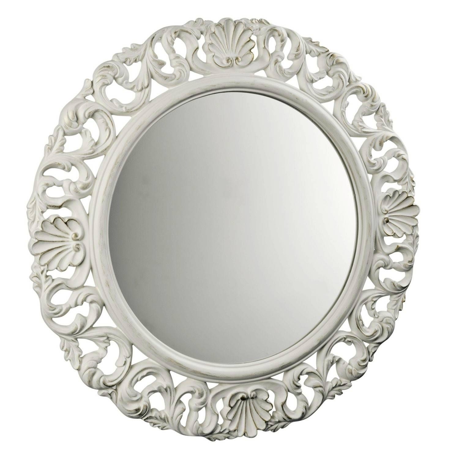 Beautiful Antique White Baroque Mirror | Decorcave With Regard To White Baroque Mirrors (View 12 of 25)