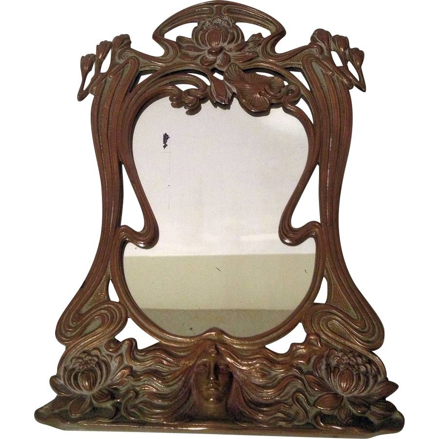 Beautiful Vintage French Art Nouveau Maiden Vanity Mirror Sold On Pertaining To Art Nouveau Mirrors (Photo 1 of 25)