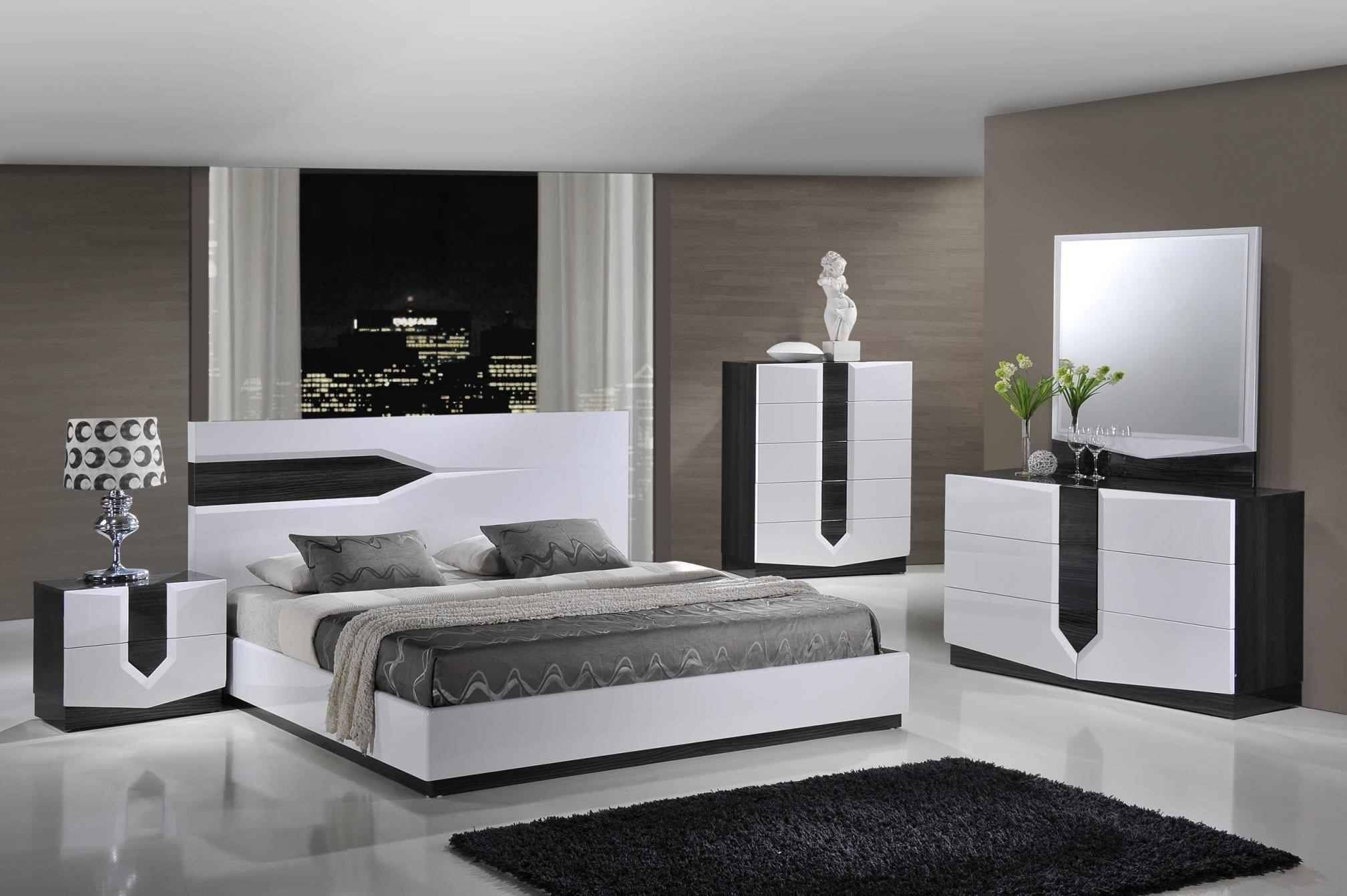 black shiny bedroom furniture