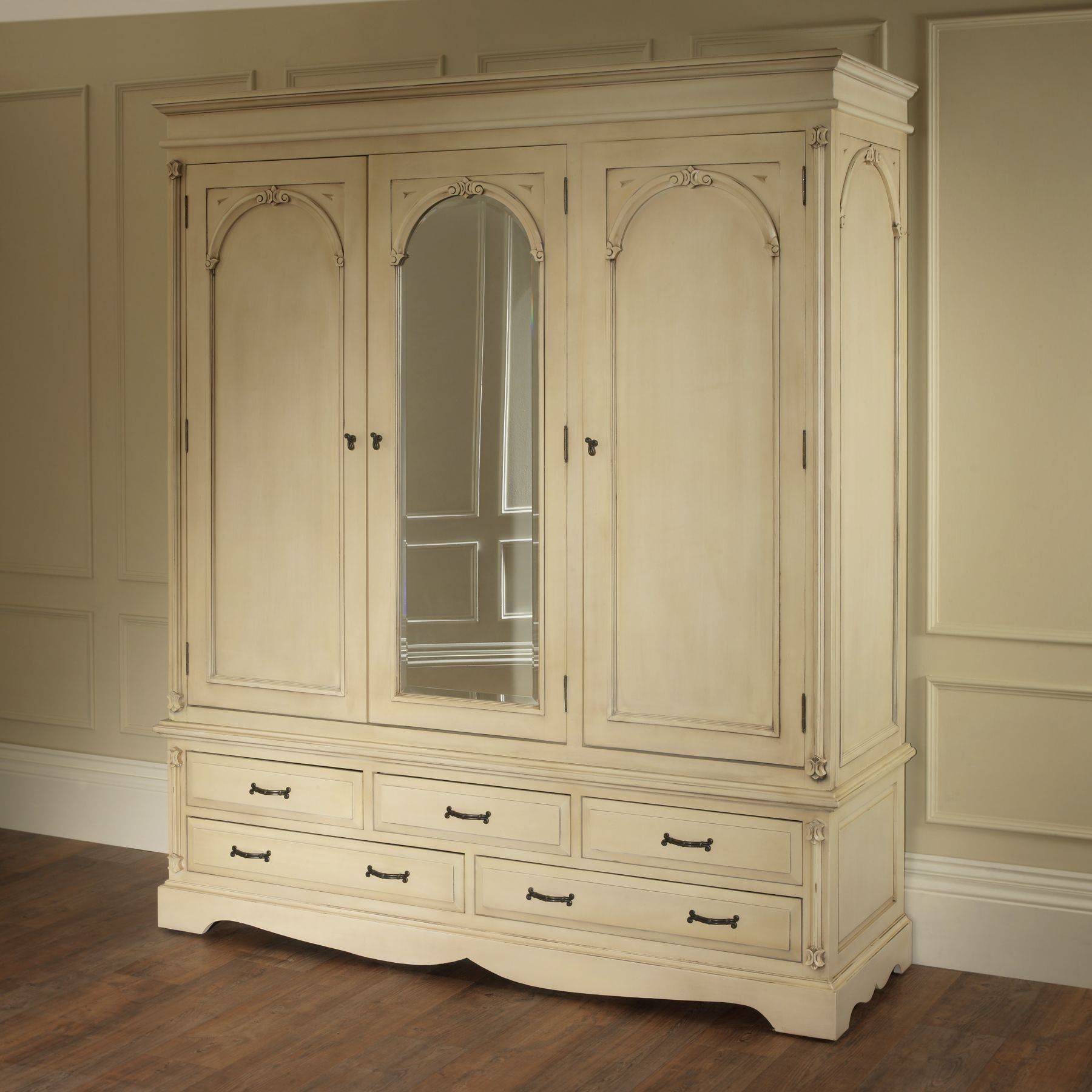 Bedroom Furniture : Shabby Chic Vintage Armoire Wooden Classic Throughout Vintage French Wardrobes (Photo 10 of 15)