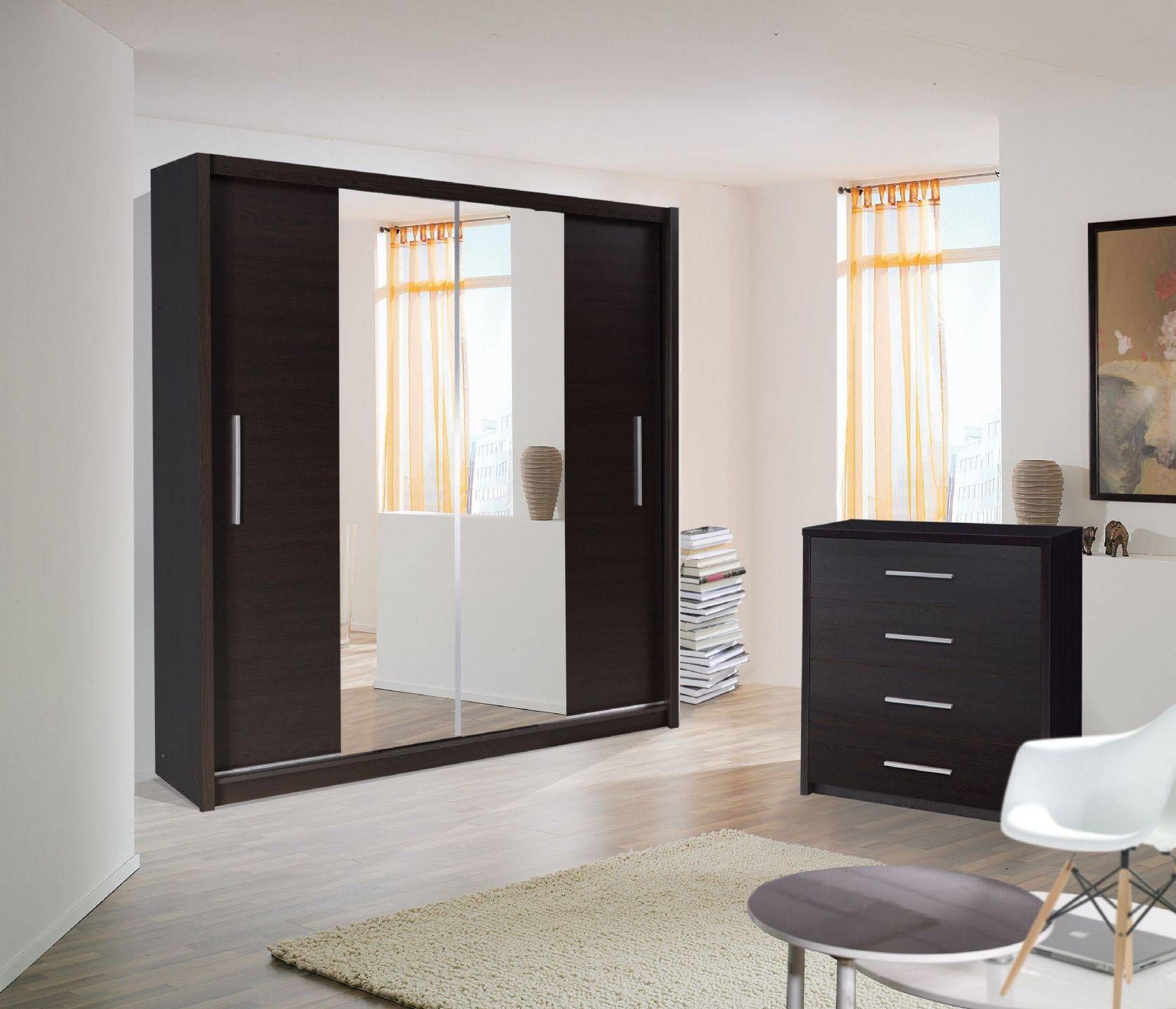 Bedroom Furniture : Wardrobe Cabinet Full Mirrored Wardrobe In Full Mirrored Wardrobes (Photo 11 of 15)