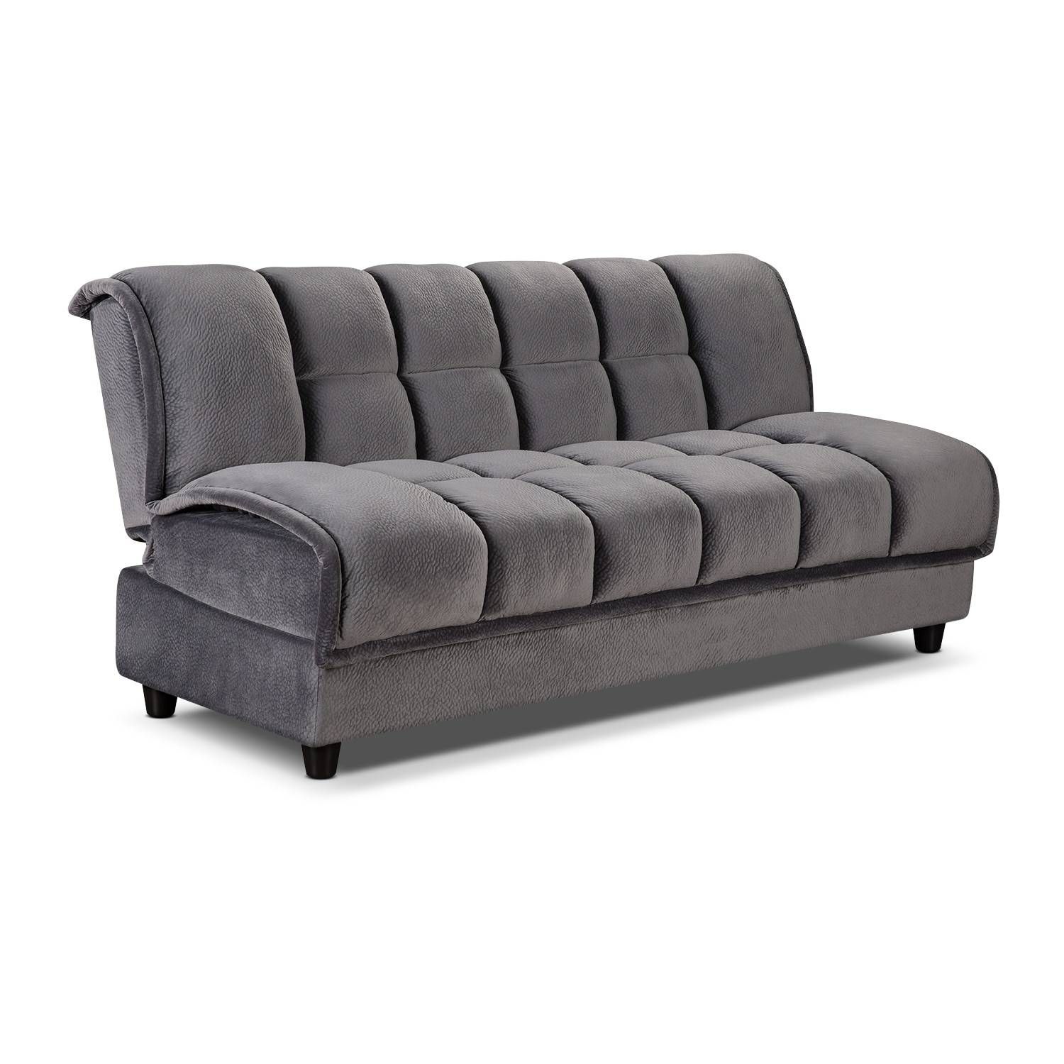Bennett Futon Sofa Bed – Gray | American Signature Furniture Within Fulton Sofa Beds (Photo 30 of 30)