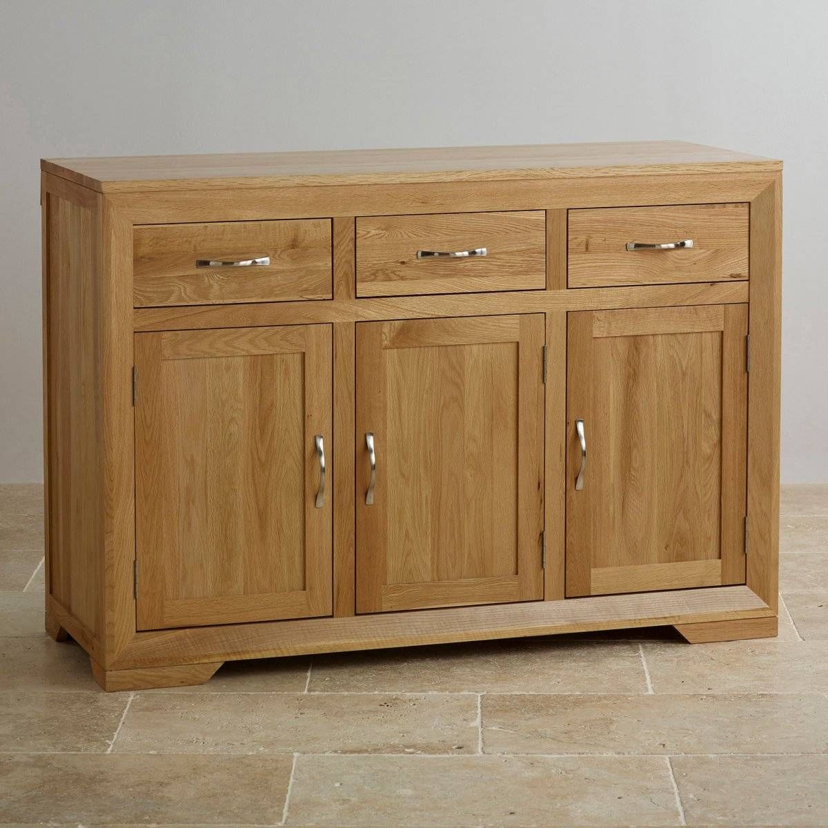 Bevel Natural Solid Oak Large Sideboard | Oak Furniture Land For Oak Sideboards (View 19 of 30)