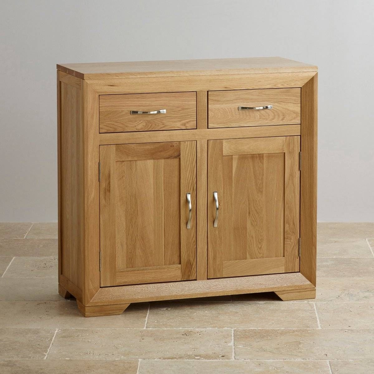 Bevel Small Sideboard In Natural Solid Oak | Oak Furniture Land For Small Sideboards (View 3 of 30)