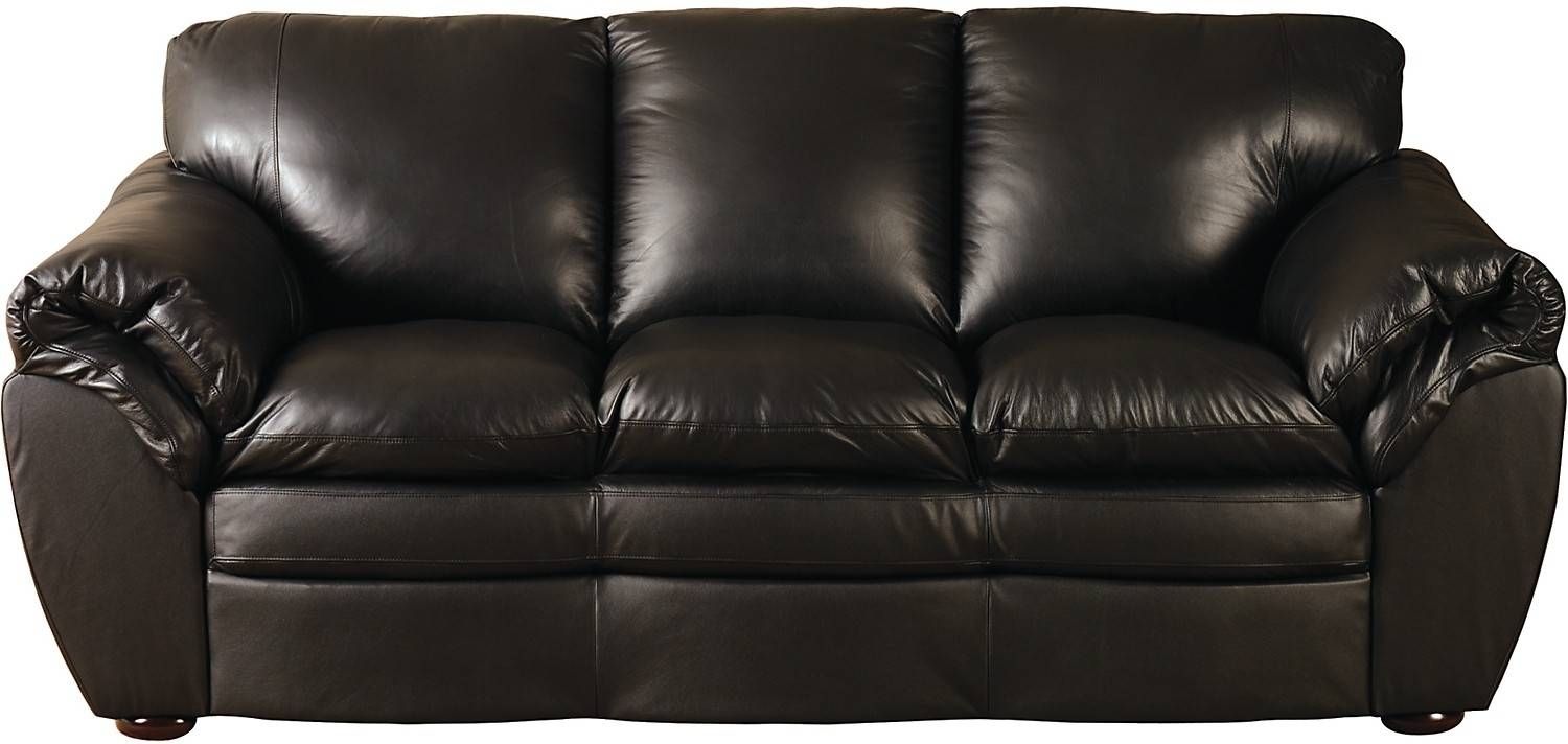 Black 100% Genuine Leather Sofa | The Brick For Brick Sofas (Photo 8 of 30)