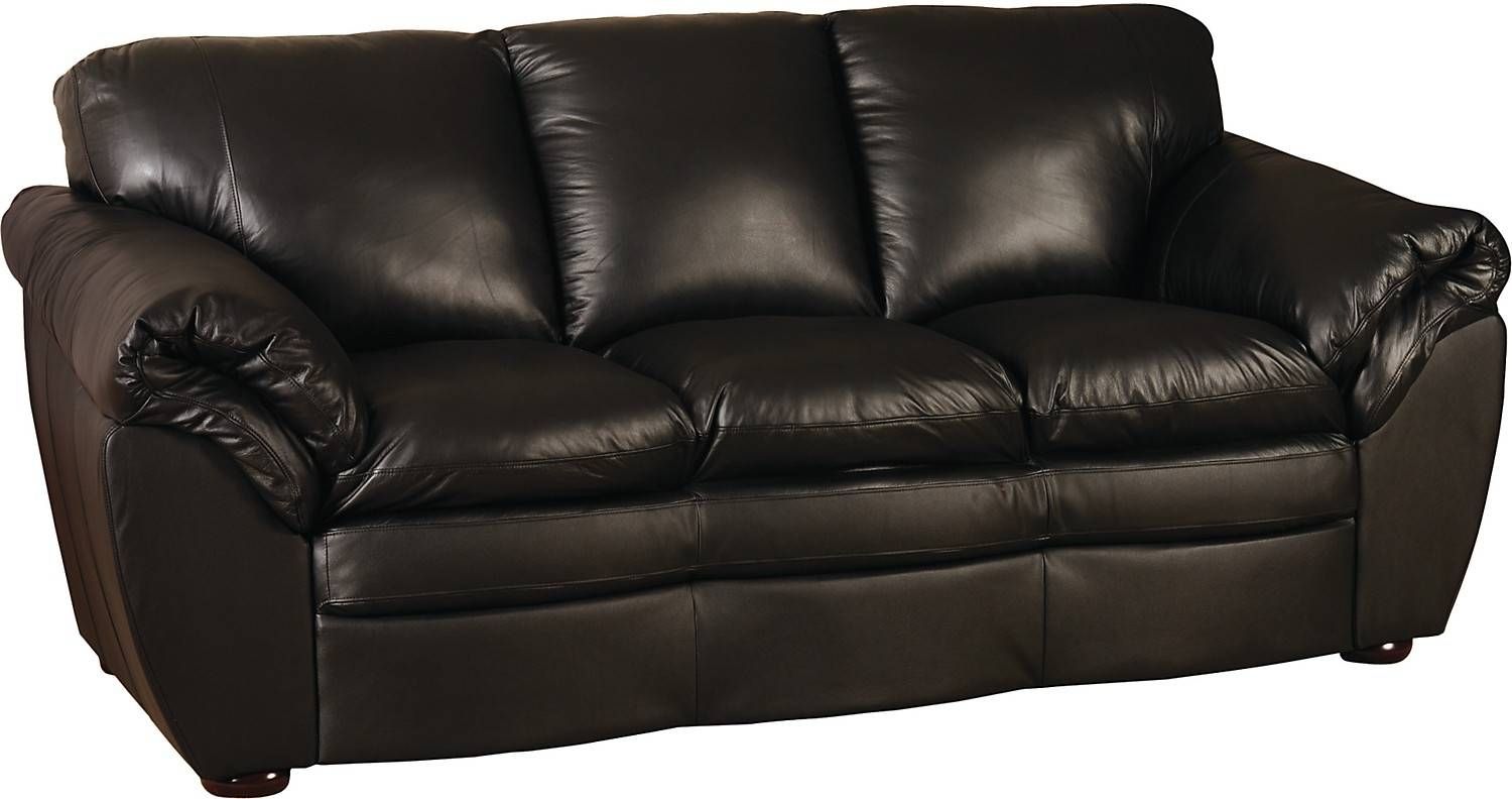 Black 100% Genuine Leather Sofa | The Brick Regarding The Brick Leather Sofa (Photo 4 of 30)