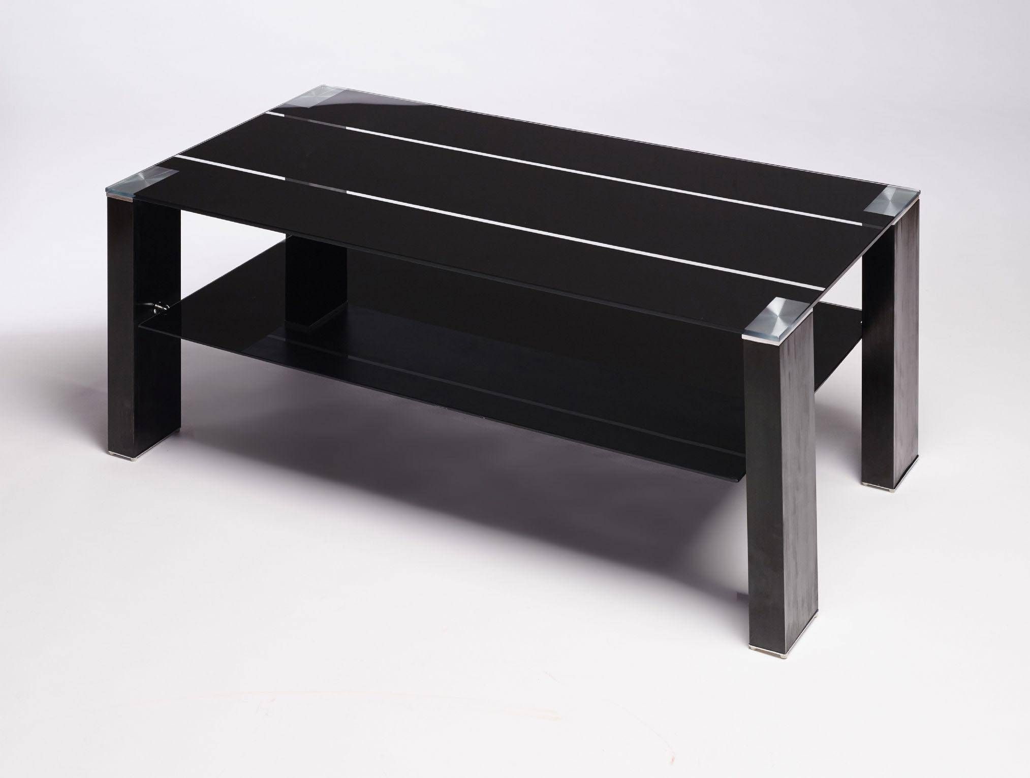 Black Glass Coffee Table Contemporary Modern Retro | Coffee Tables Regarding Retro Glass Coffee Tables (View 15 of 30)