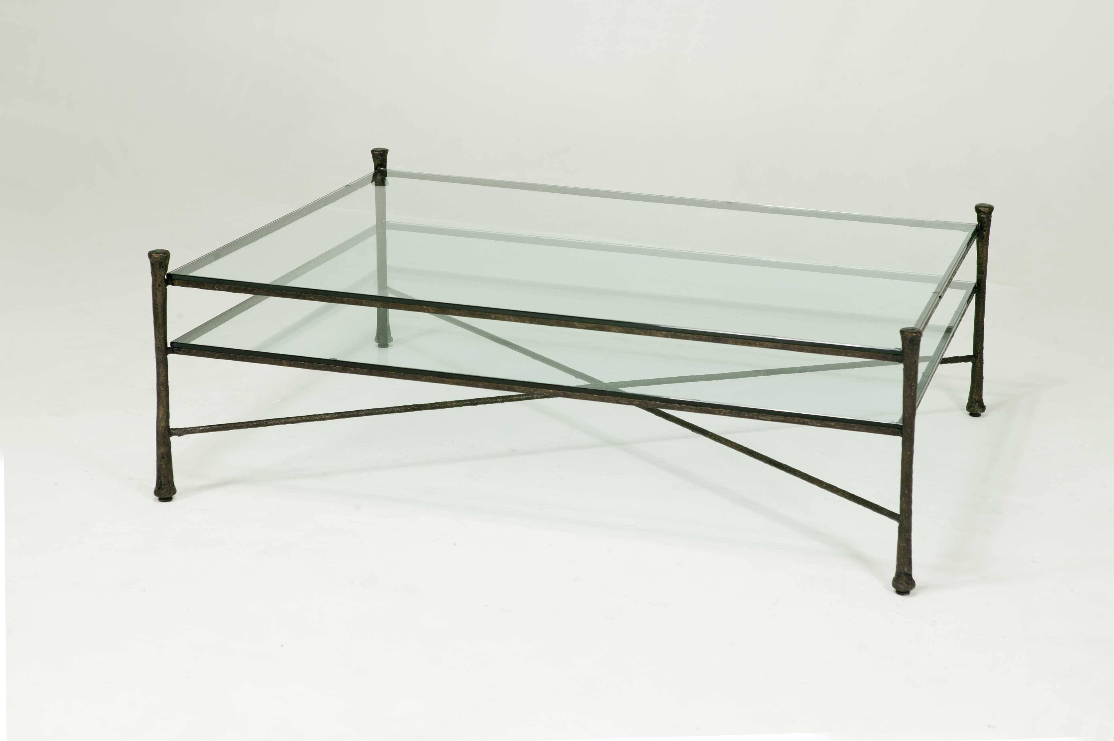 Black Iron Coffee Table Glass Top | Coffee Tables Decoration Intended For Glass And Metal Coffee Tables (View 3 of 30)