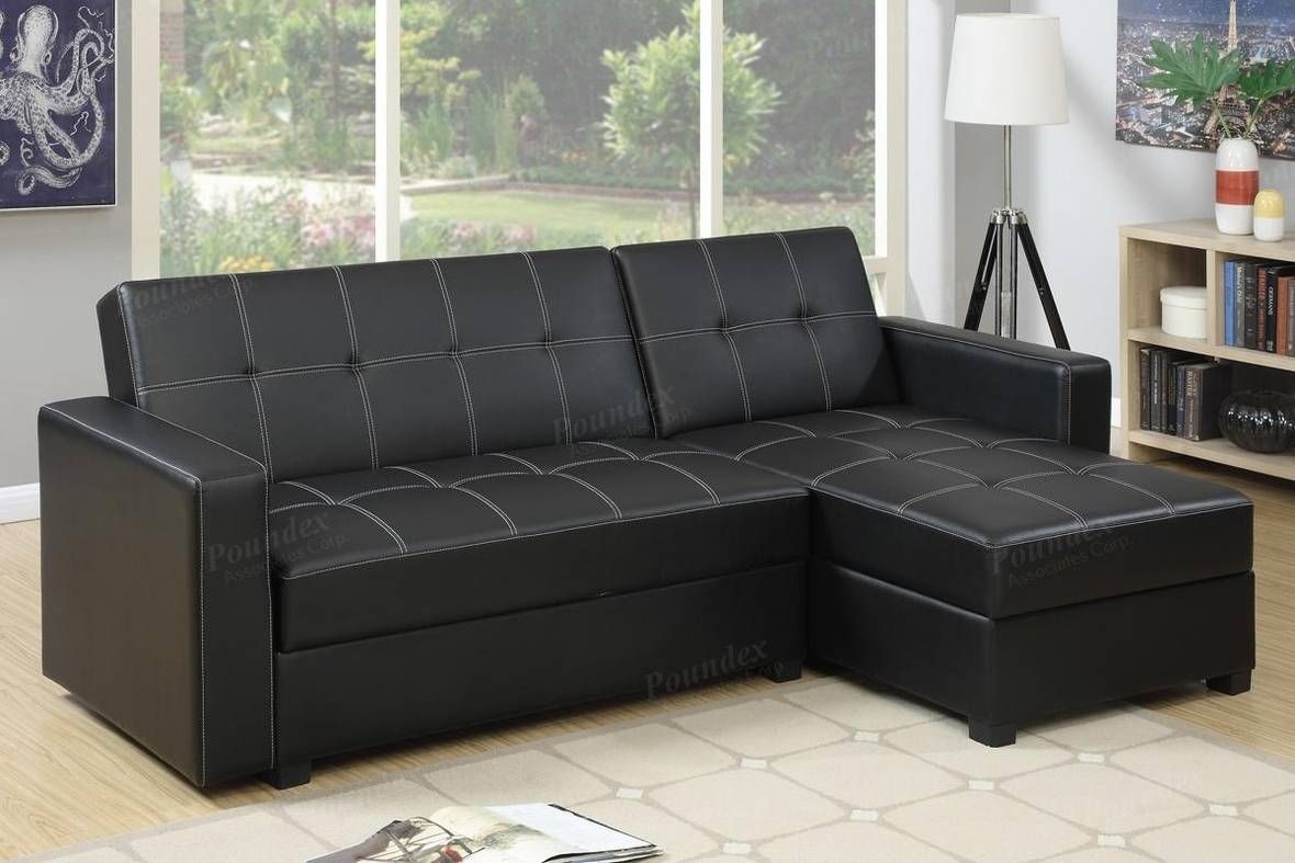 Black Leather Sectional Sofa Bed – Steal A Sofa Furniture Outlet With Regard To Faux Leather Sectional Sofas (View 12 of 25)