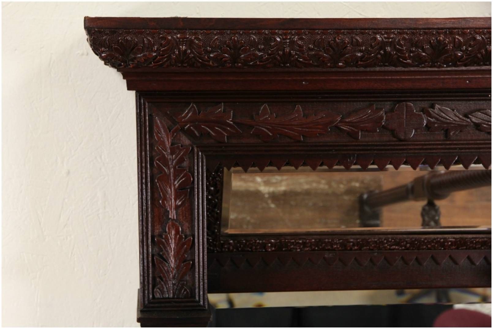 Black Mirror With Shelf Victorian Carved 1880 Antique Beveled Hall With Regard To Victorian Style Mirrors For Bathrooms (View 20 of 25)