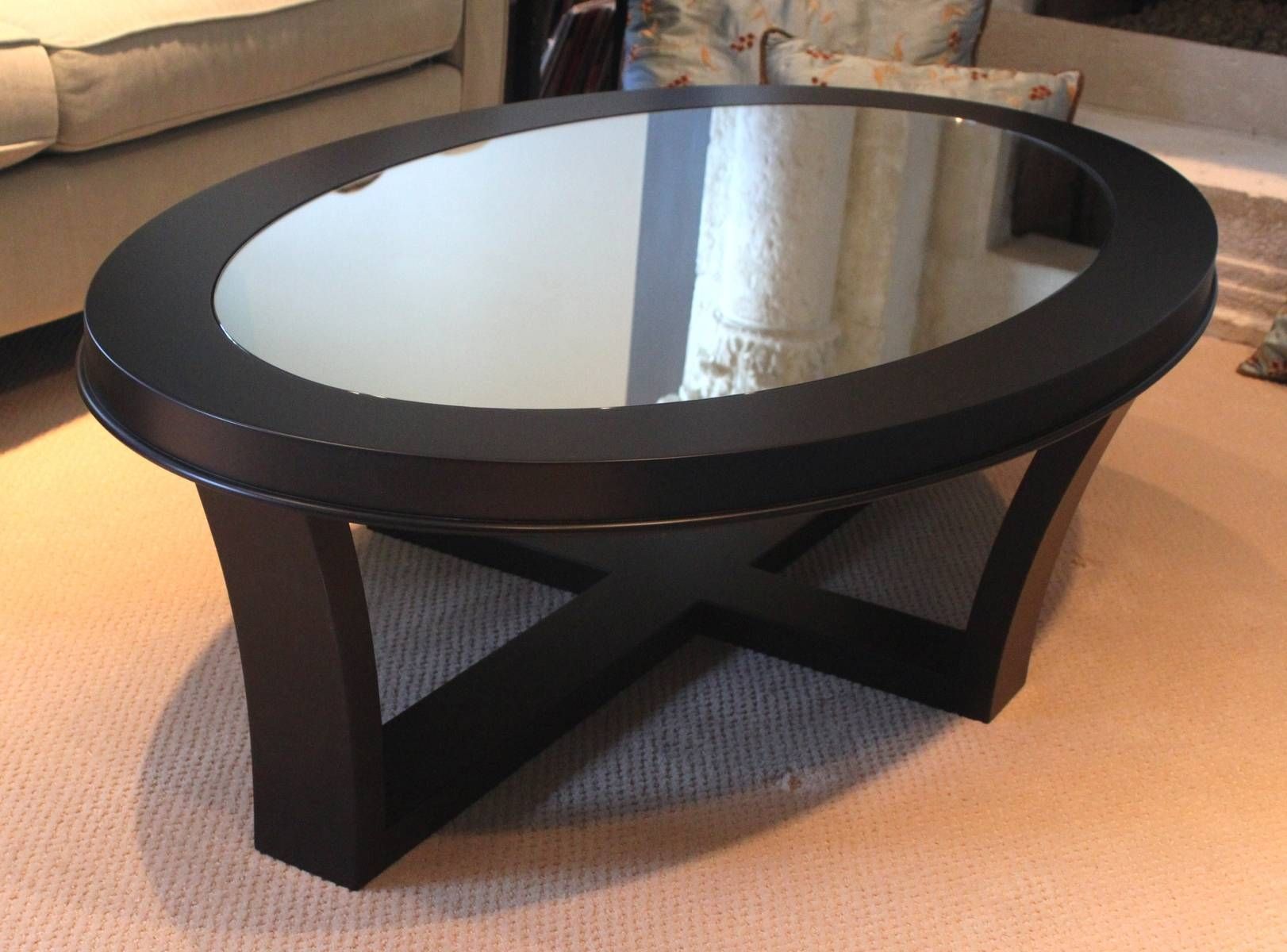 Black Oval Coffee Table : Oval Coffee Table With Crystal Clear With Regard To Black Oval Coffee Tables (View 6 of 30)