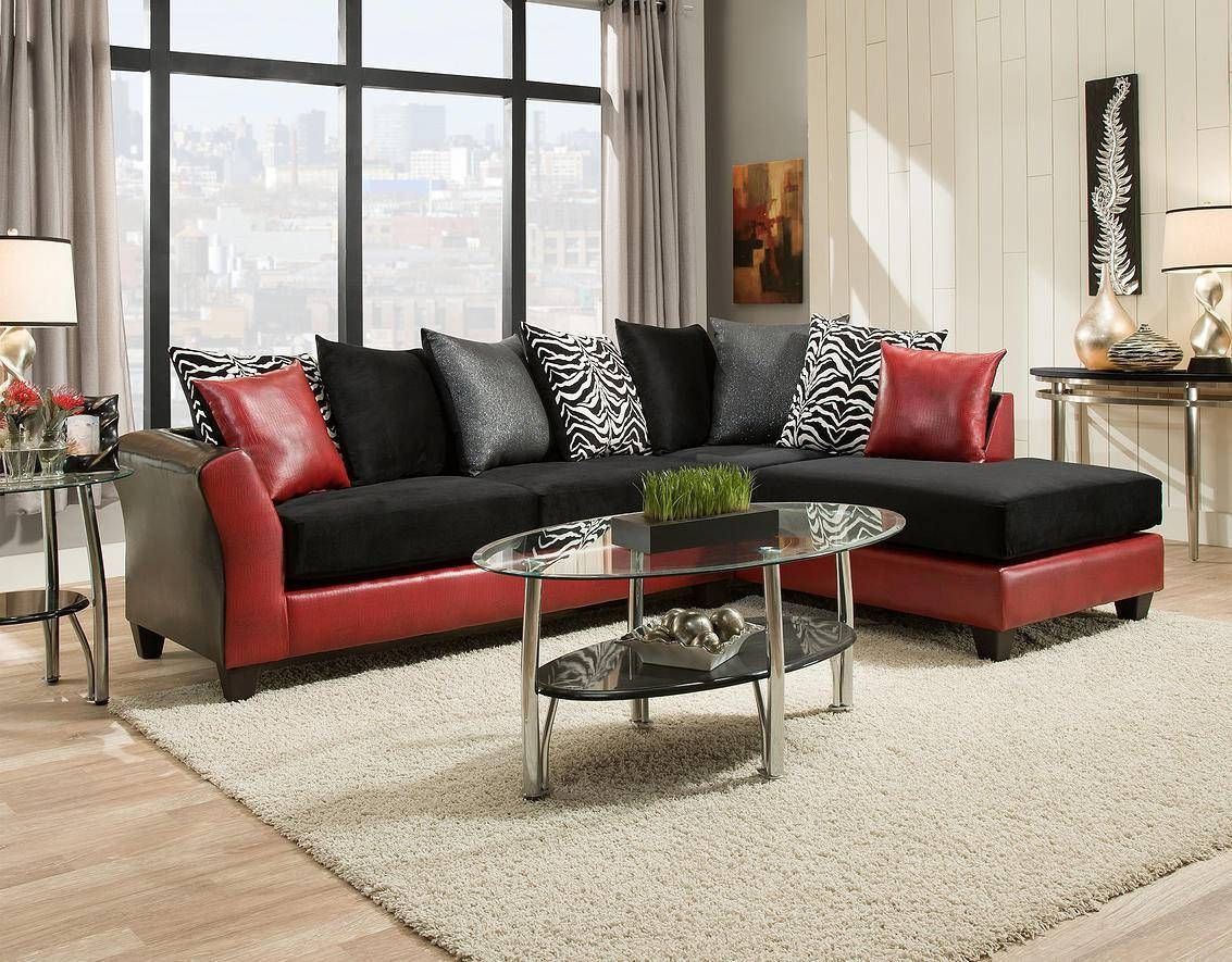 Black Sectionals Inside Red Black Sectional Sofa (Photo 3 of 30)