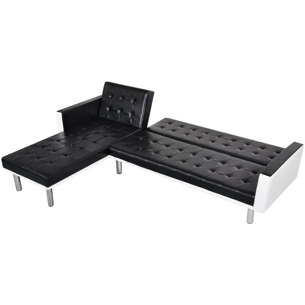 Black White L Shaped Sofa Bed Adjustable Black + White – Lovdock In L Shaped Sofa Bed (Photo 23 of 30)