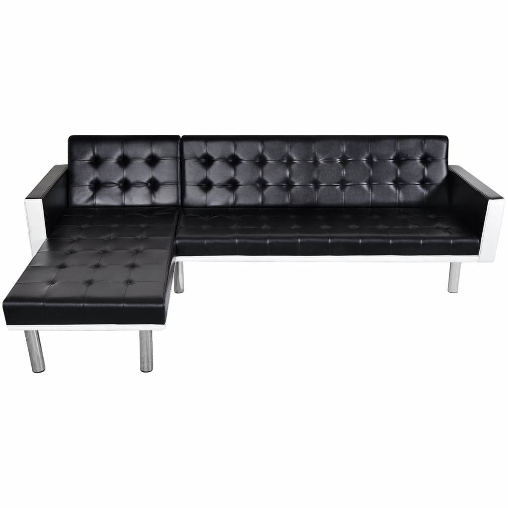 Black White L Shaped Sofa Bed Adjustable Black + White – Lovdock Regarding L Shaped Sofa Bed (View 19 of 30)