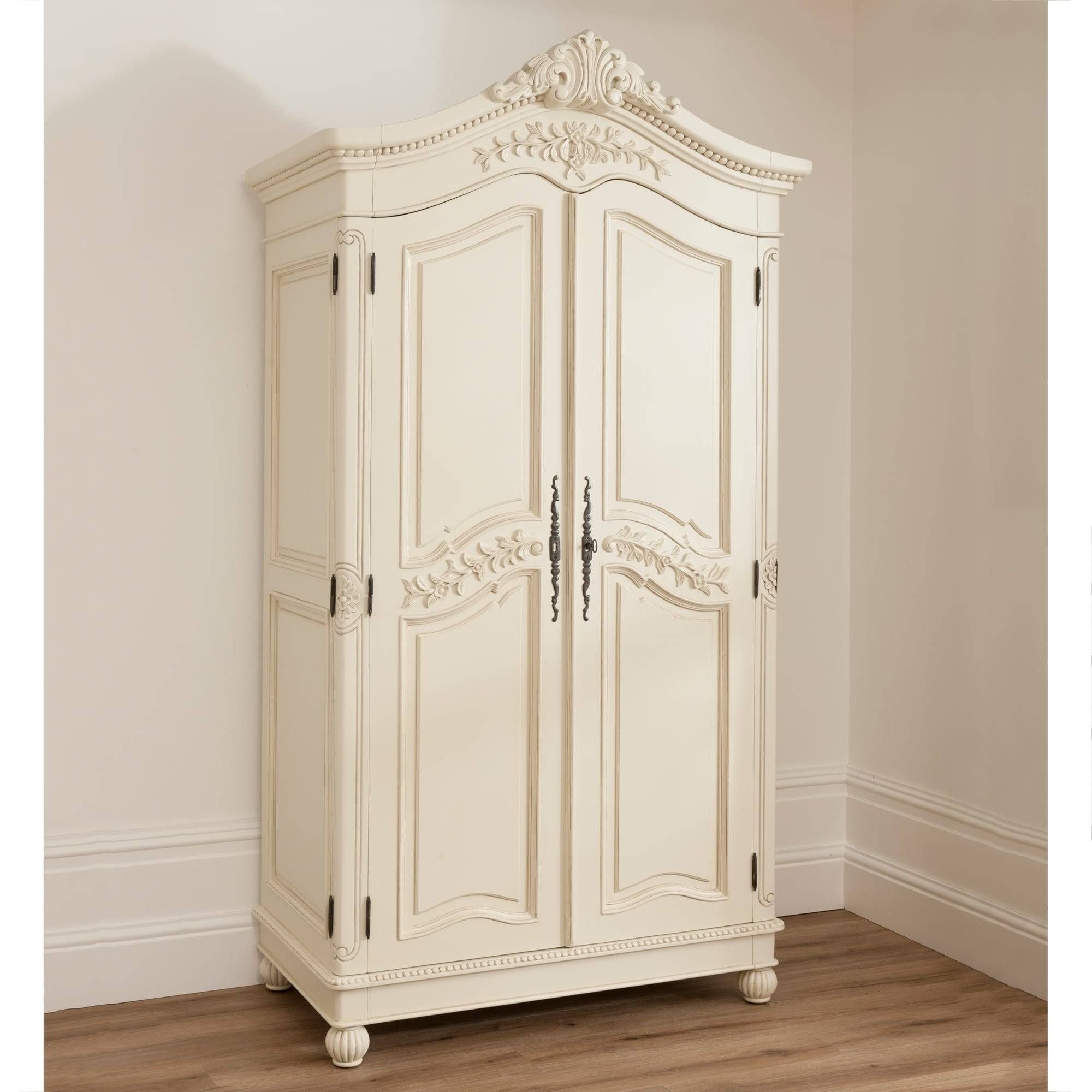 Bordeaux Ivory Shabby Chic Wardrobe | Shabby Chic Furniture Throughout French Style Armoires Wardrobes (Photo 5 of 15)