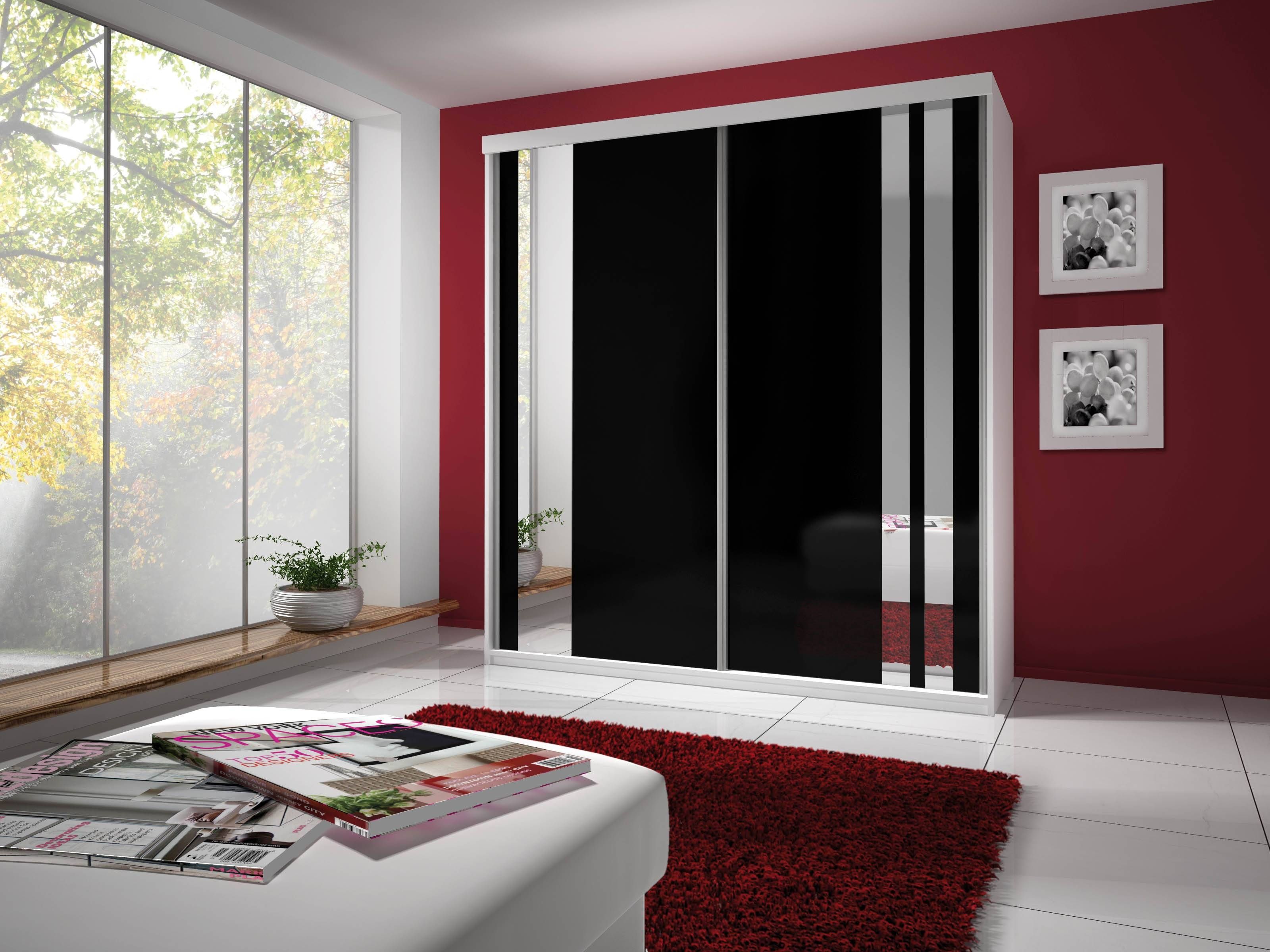 Brand New Modern 2 Door Sliding Wardrobe With Mirror Hanging Rail Throughout Wardrobes With Mirror (Photo 9 of 15)