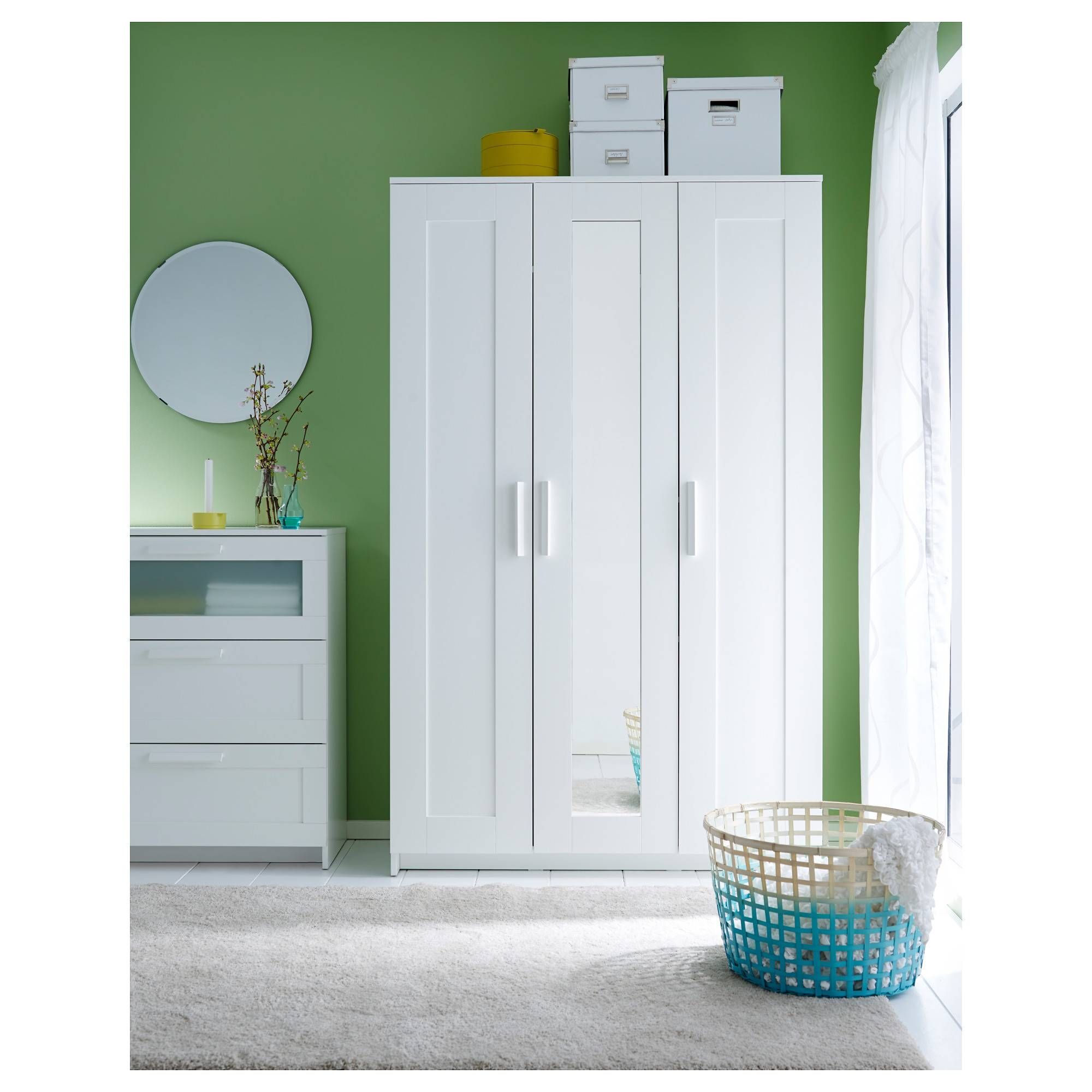 Brimnes Wardrobe With 3 Doors – White – Ikea Regarding White 3 Door Wardrobes (Photo 6 of 15)