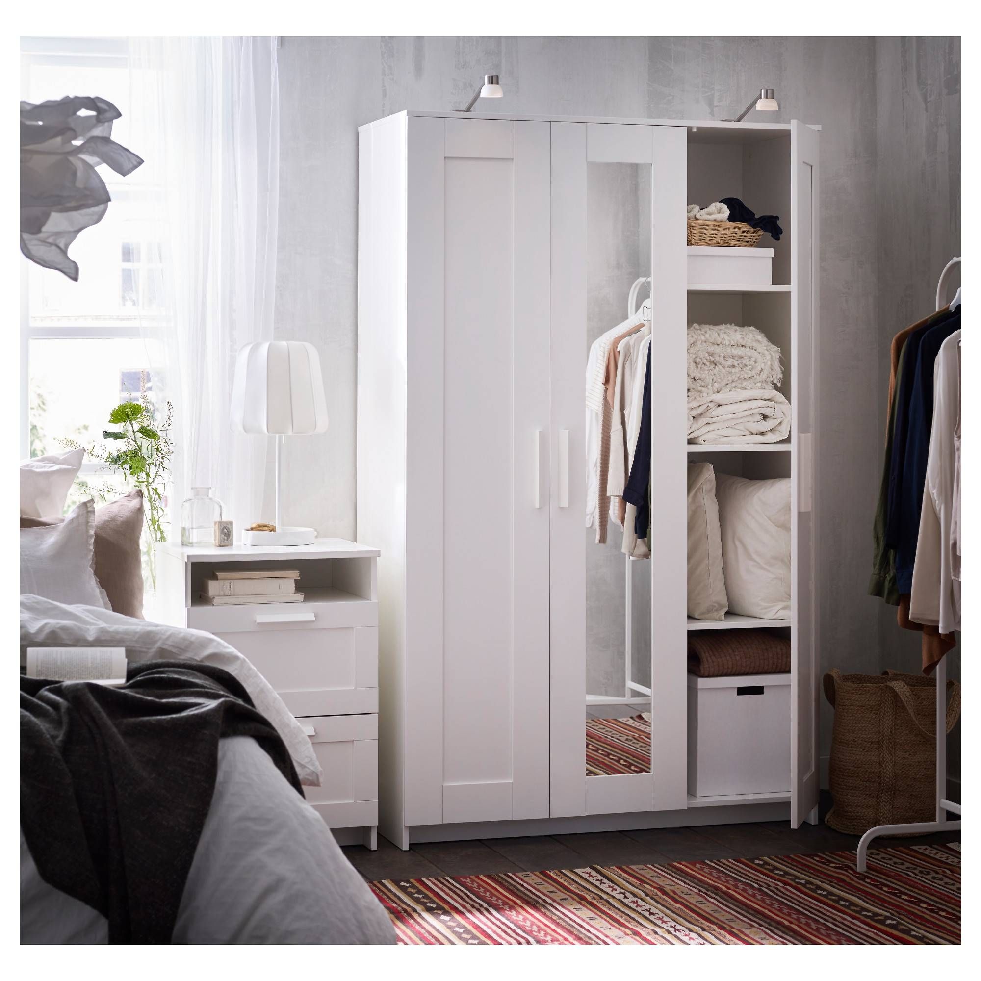 Brimnes Wardrobe With 3 Doors – White – Ikea Within White 3 Door Wardrobes (Photo 14 of 15)