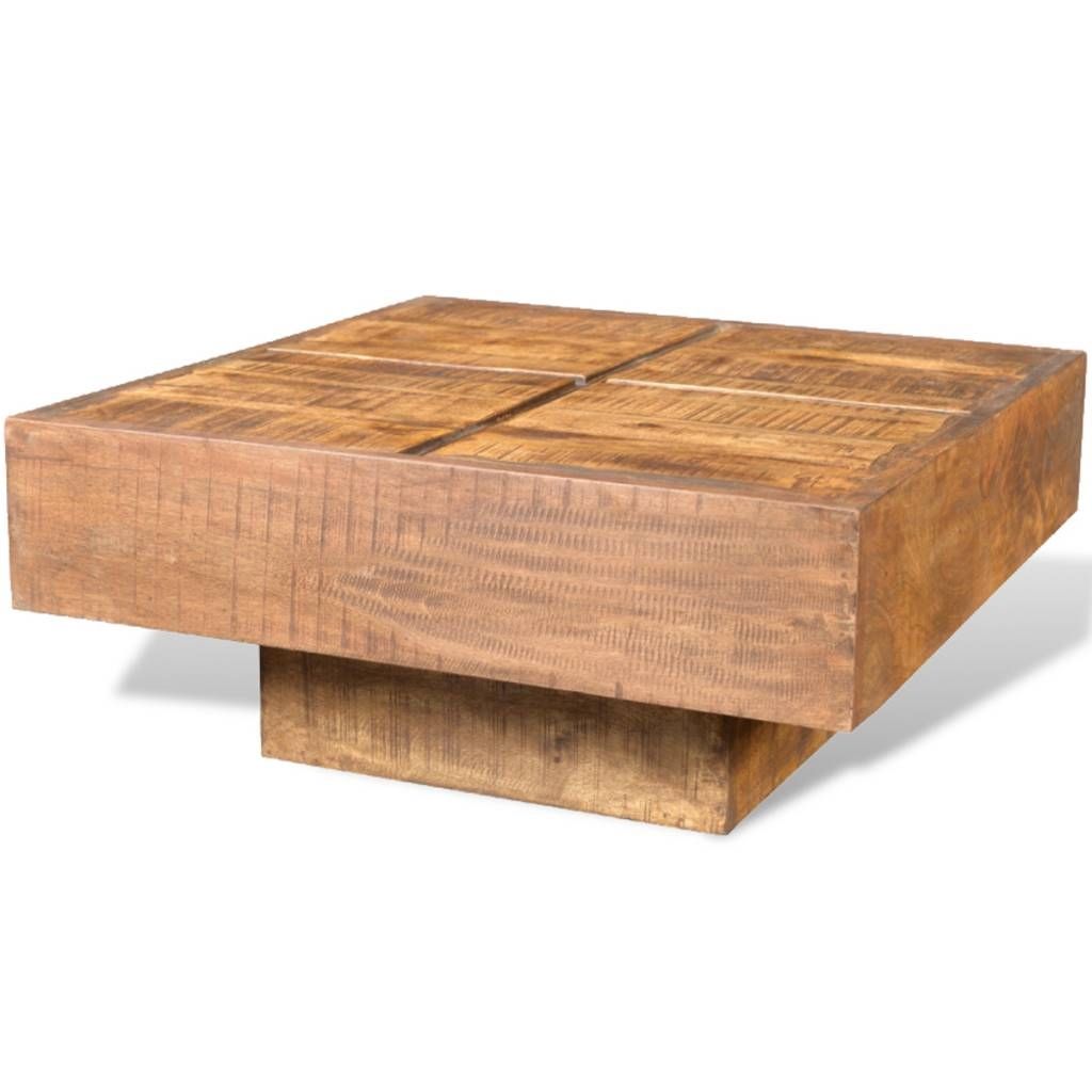 Brown Antique Style Square Mango Wood Coffee Table | Vidaxl Pertaining To Mango Wood Coffee Tables (View 5 of 30)