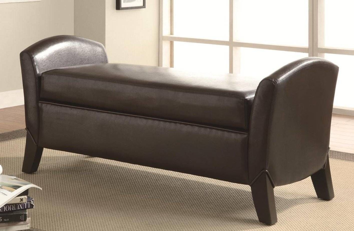 Brown Leather Storage Bench – Steal A Sofa Furniture Outlet Los Inside Leather Storage Sofas (Photo 26 of 30)