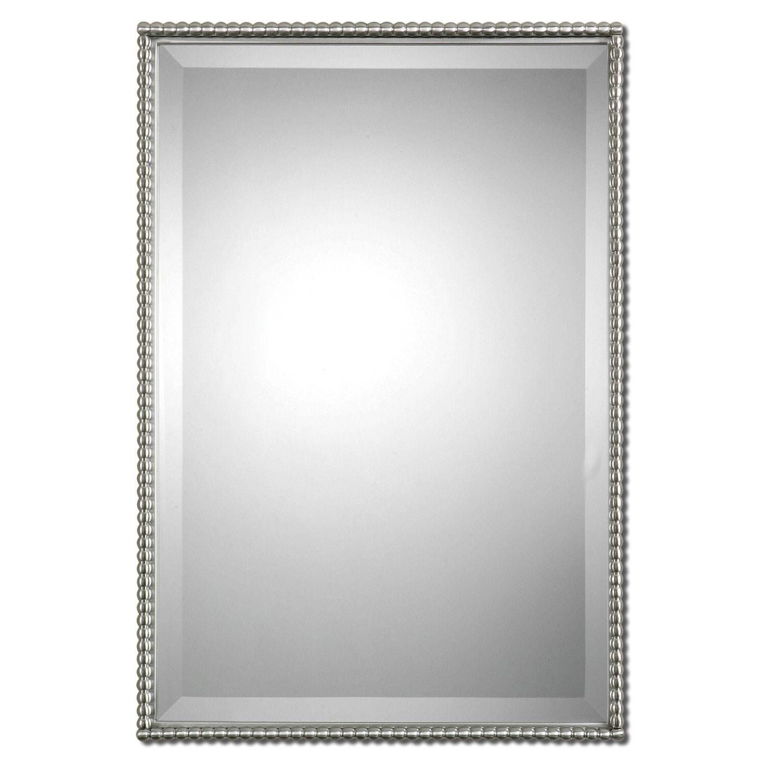 Brushed Nickel Sherise Rectangle Mirror Uttermost Wall Mirror Inside Mirrors Without Frames (View 22 of 25)