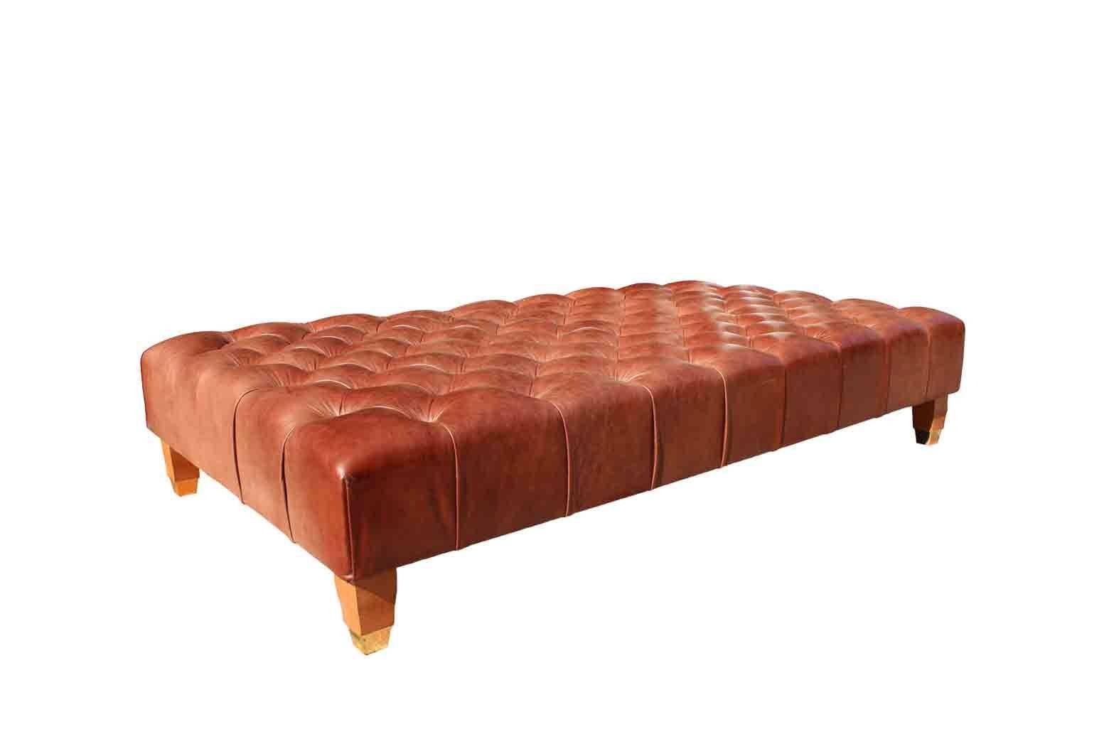Buttoned 'footster' Footstool In Leather » Handmade Footstools For Leather Footstools (View 17 of 30)