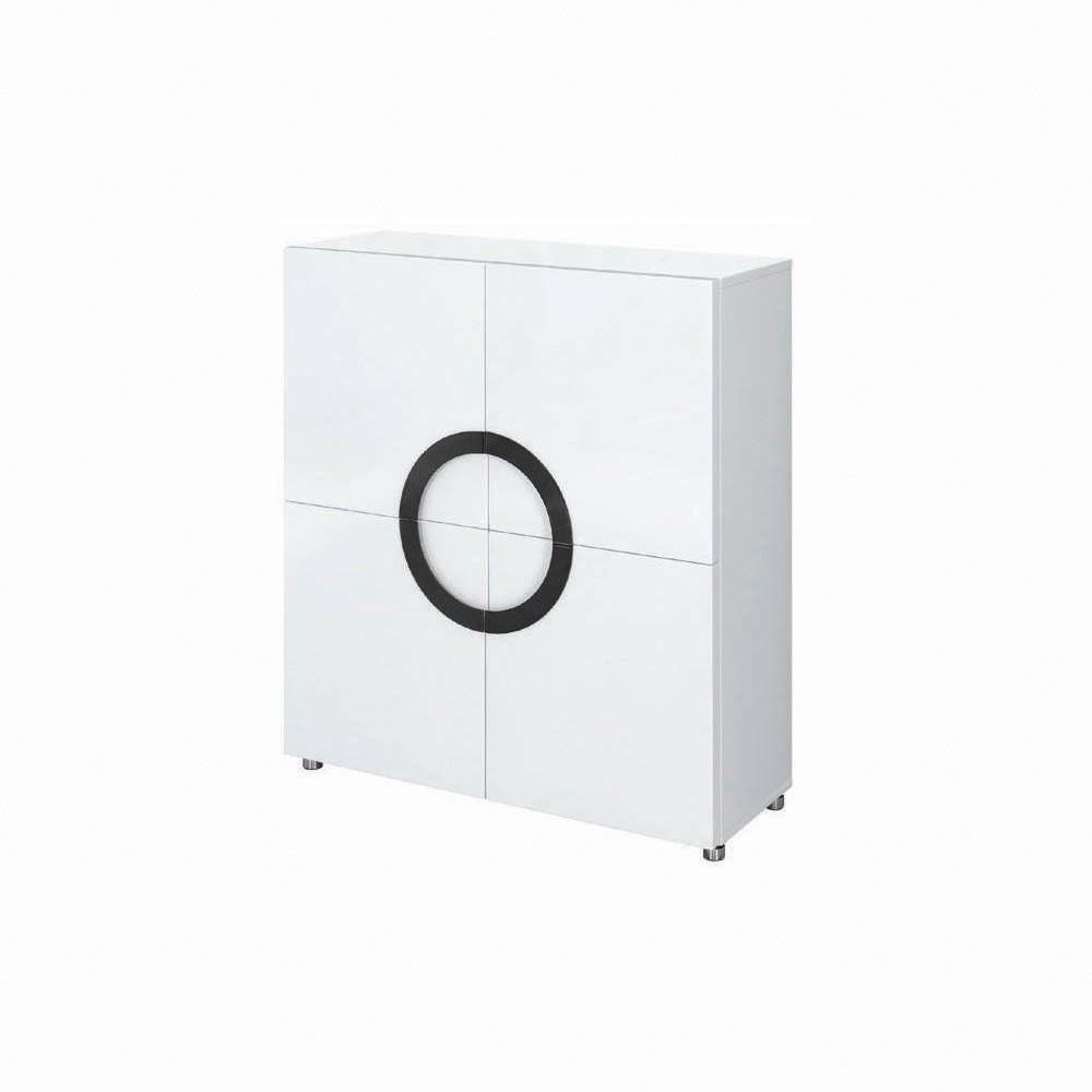 Buy Gillmore Space White High Gloss Square Sideboard | Slim Sideboard In Slim Sideboards (View 14 of 30)