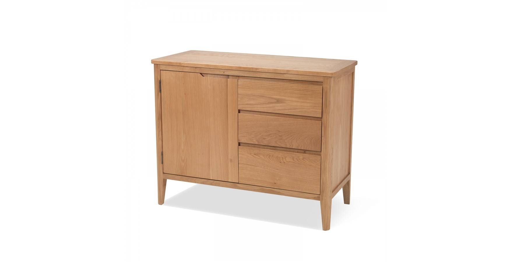 Cadley Oak Small Sideboard With Drawers – Lifestyle Furniture Uk For Small Sideboards With Drawers (View 2 of 30)